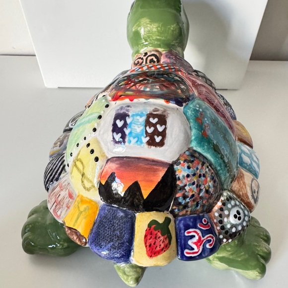 Colorful Ceramic Turtle Figurine - Picture 4 of 8